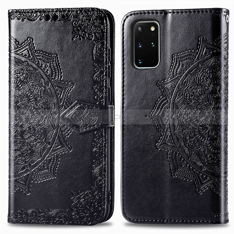 Funda de Cuero Cartera con Soporte Patron de Moda Carcasa para Samsung Galaxy S20 Plus 5G Negro