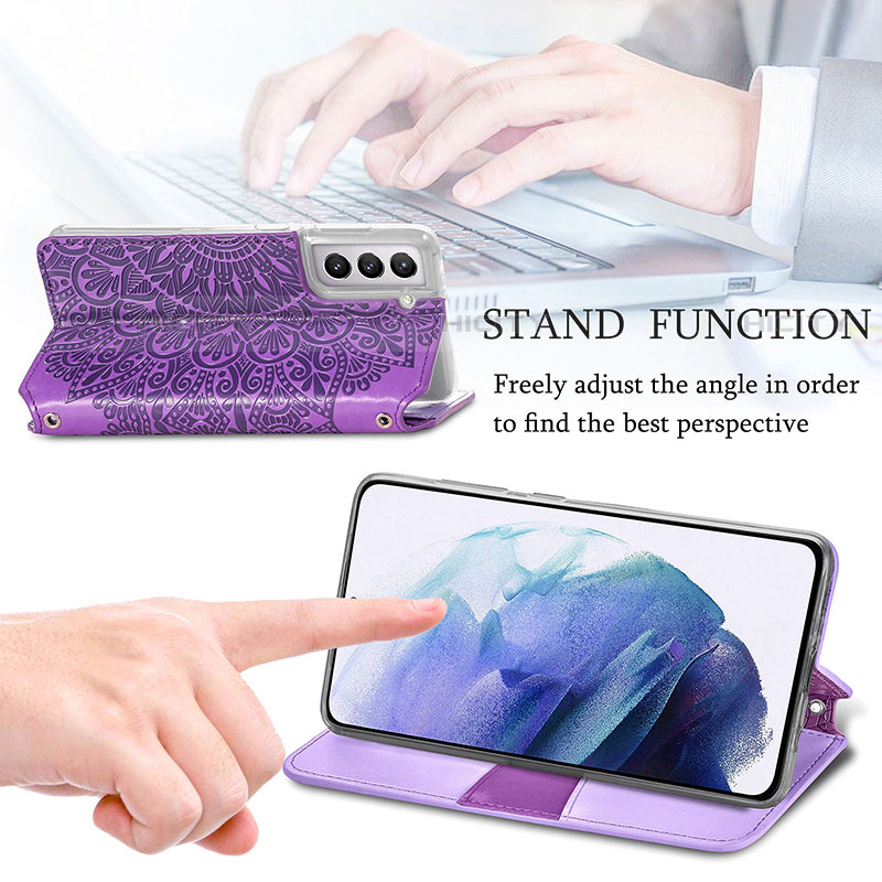 Funda de Cuero Cartera con Soporte Patron de Moda Carcasa para Samsung Galaxy S21 Plus 5G