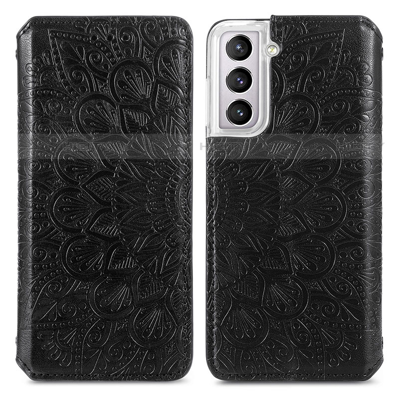 Funda de Cuero Cartera con Soporte Patron de Moda Carcasa para Samsung Galaxy S23 5G Negro