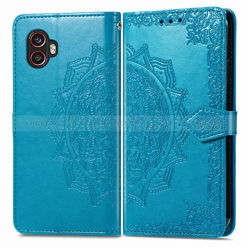 Funda de Cuero Cartera con Soporte Patron de Moda Carcasa para Samsung Galaxy XCover 6 Pro 5G Azul