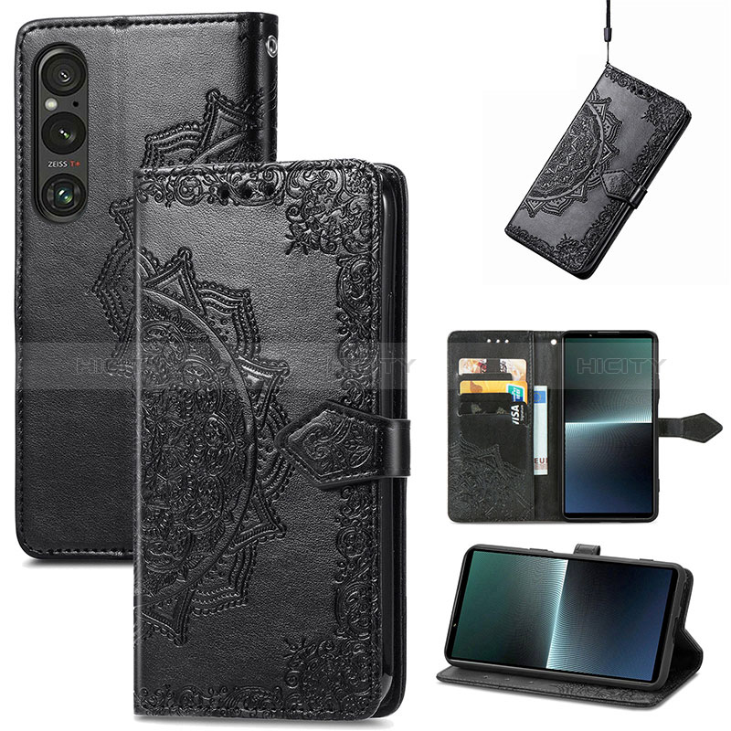 Funda de Cuero Cartera con Soporte Patron de Moda Carcasa para Sony Xperia 1 V