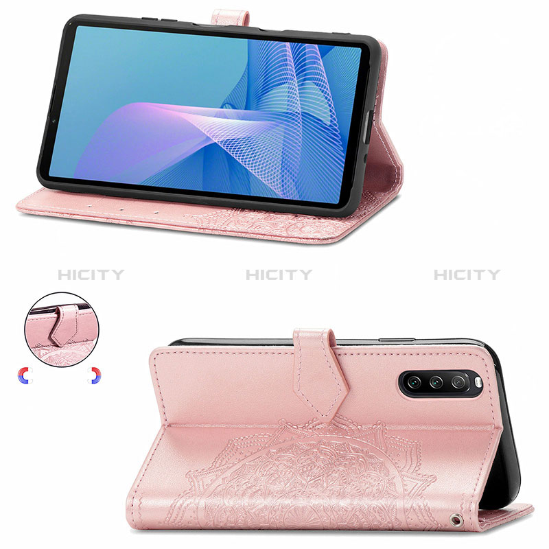 Funda de Cuero Cartera con Soporte Patron de Moda Carcasa para Sony Xperia 10 III