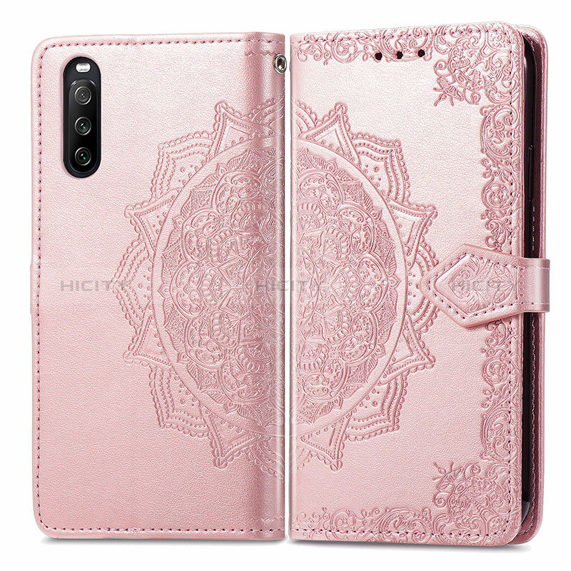 Funda de Cuero Cartera con Soporte Patron de Moda Carcasa para Sony Xperia 10 III SO-52B