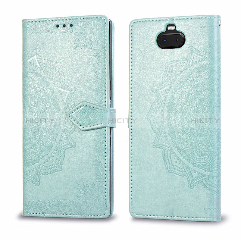 Funda de Cuero Cartera con Soporte Patron de Moda Carcasa para Sony Xperia 10 Plus Verde