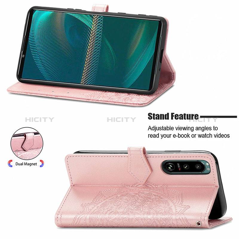 Funda de Cuero Cartera con Soporte Patron de Moda Carcasa para Sony Xperia 5 III