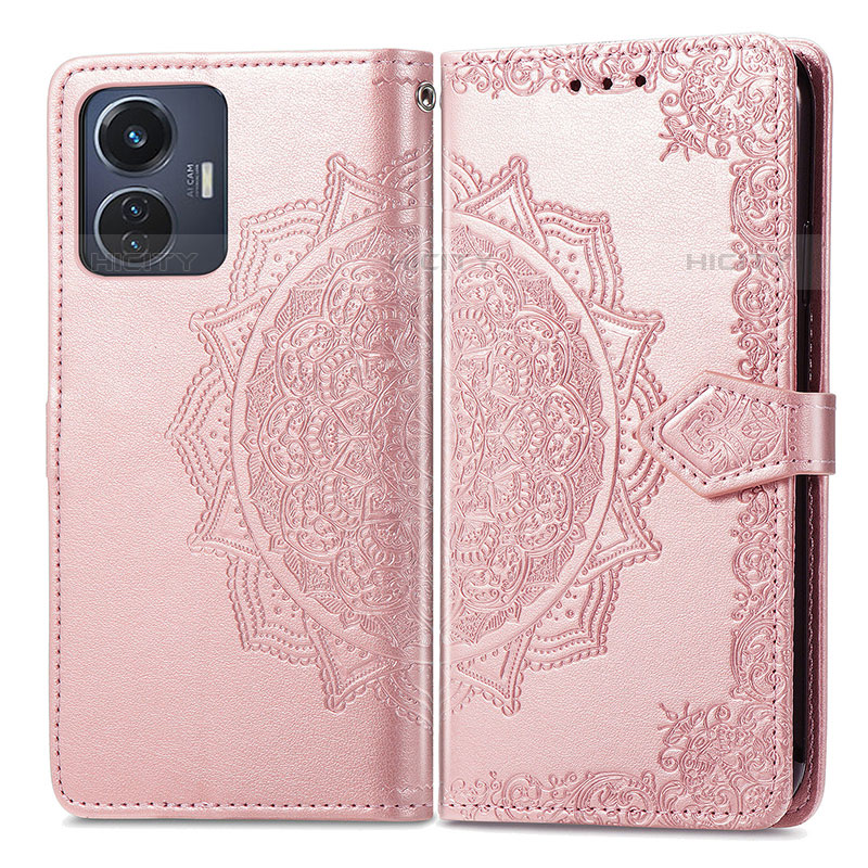 Funda de Cuero Cartera con Soporte Patron de Moda Carcasa para Vivo T1 4G Oro Rosa