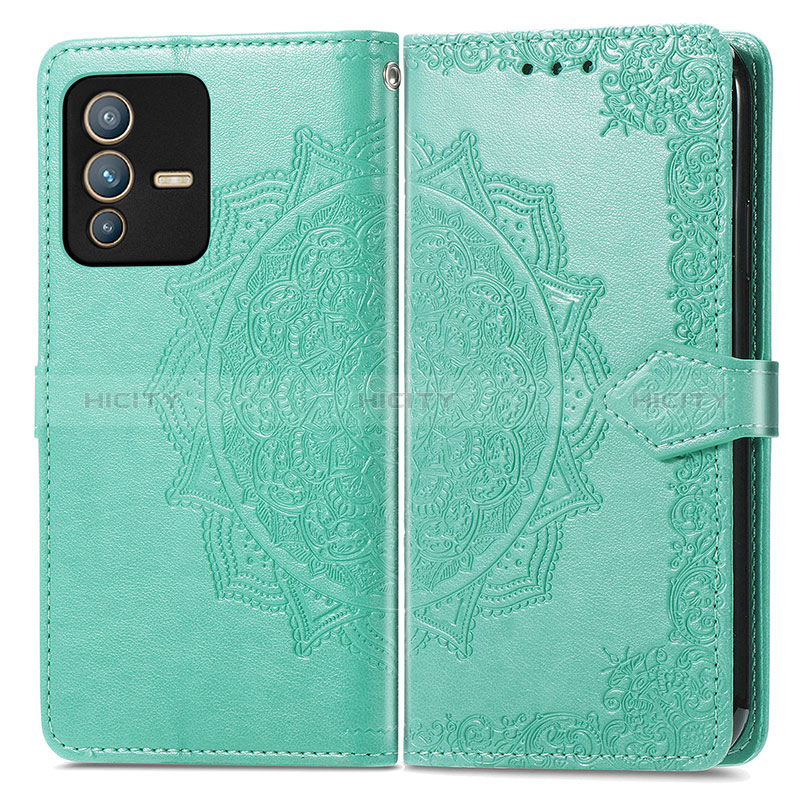 Funda de Cuero Cartera con Soporte Patron de Moda Carcasa para Vivo V23 Pro 5G Verde