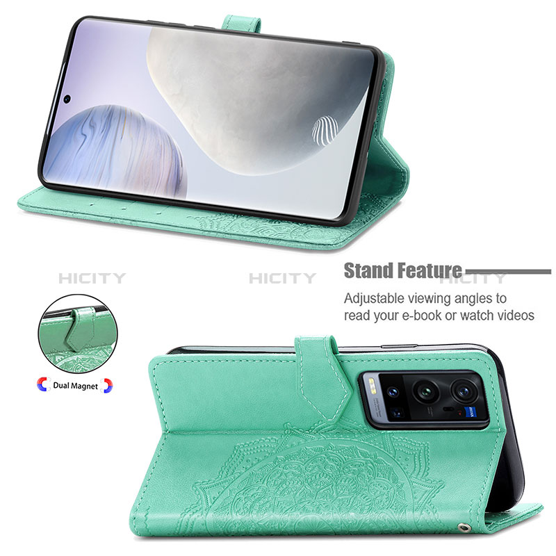 Funda de Cuero Cartera con Soporte Patron de Moda Carcasa para Vivo X60 Pro+ Plus 5G