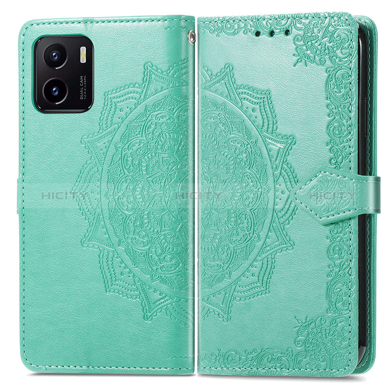 Funda de Cuero Cartera con Soporte Patron de Moda Carcasa para Vivo Y10 t1 Verde