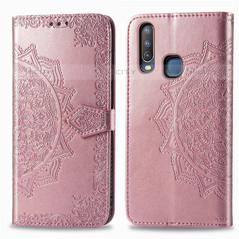 Funda de Cuero Cartera con Soporte Patron de Moda Carcasa para Vivo Y11 Oro Rosa