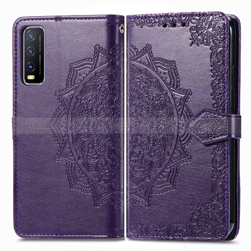 Funda de Cuero Cartera con Soporte Patron de Moda Carcasa para Vivo Y30g