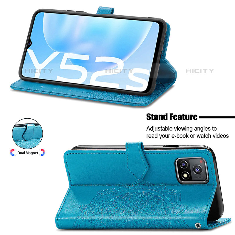 Funda de Cuero Cartera con Soporte Patron de Moda Carcasa para Vivo Y52s 5G