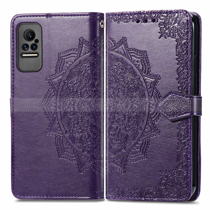 Funda de Cuero Cartera con Soporte Patron de Moda Carcasa para Xiaomi Civi 1S 5G Morado