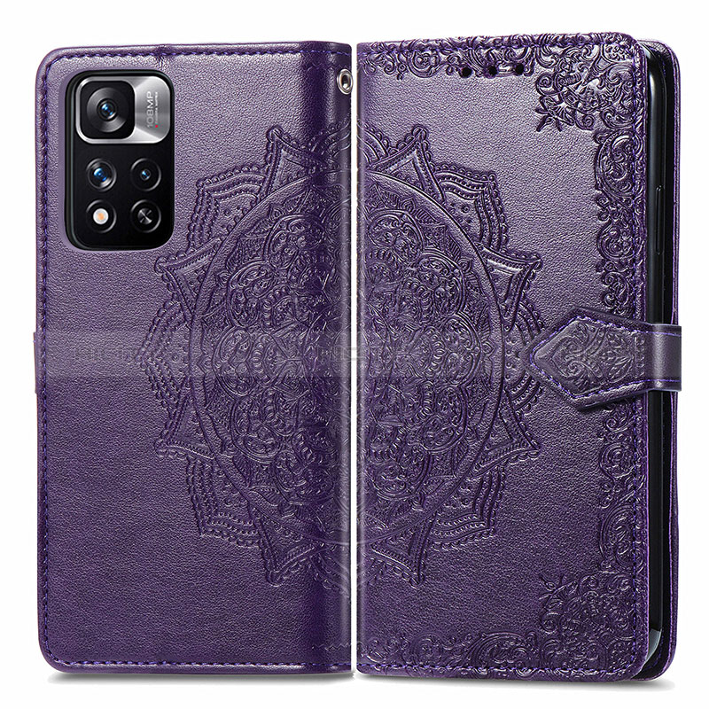 Funda de Cuero Cartera con Soporte Patron de Moda Carcasa para Xiaomi Mi 11i 5G (2022) Morado