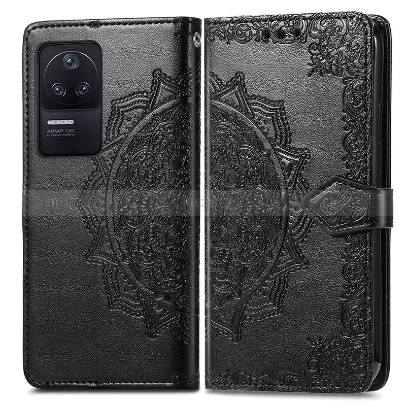 Funda de Cuero Cartera con Soporte Patron de Moda Carcasa para Xiaomi Poco F4 5G Negro