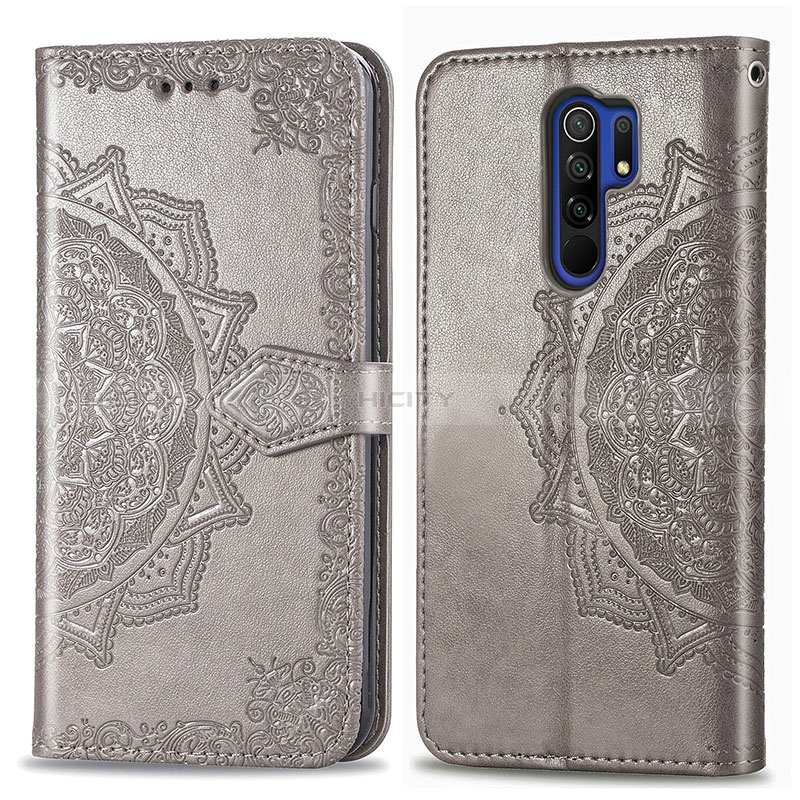 Funda de Cuero Cartera con Soporte Patron de Moda Carcasa para Xiaomi Poco M2 Gris