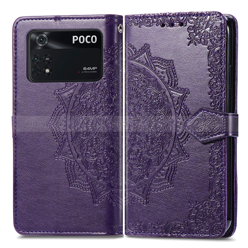 Funda de Cuero Cartera con Soporte Patron de Moda Carcasa para Xiaomi Poco M4 Pro 4G