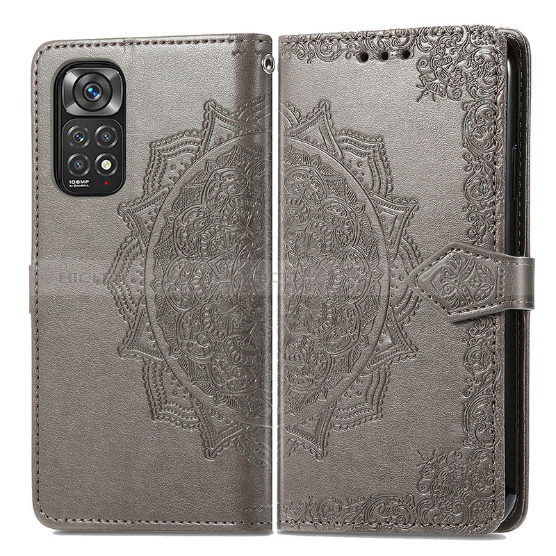 Funda de Cuero Cartera con Soporte Patron de Moda Carcasa para Xiaomi Redmi Note 11 Pro 5G Gris