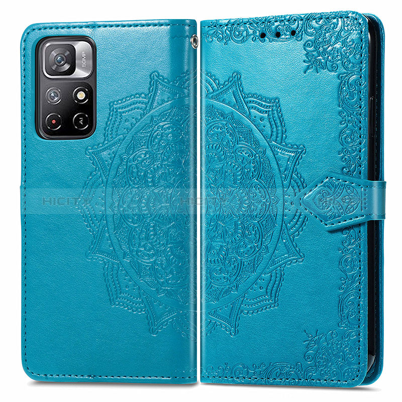 Funda de Cuero Cartera con Soporte Patron de Moda Carcasa para Xiaomi Redmi Note 11S 5G Azul