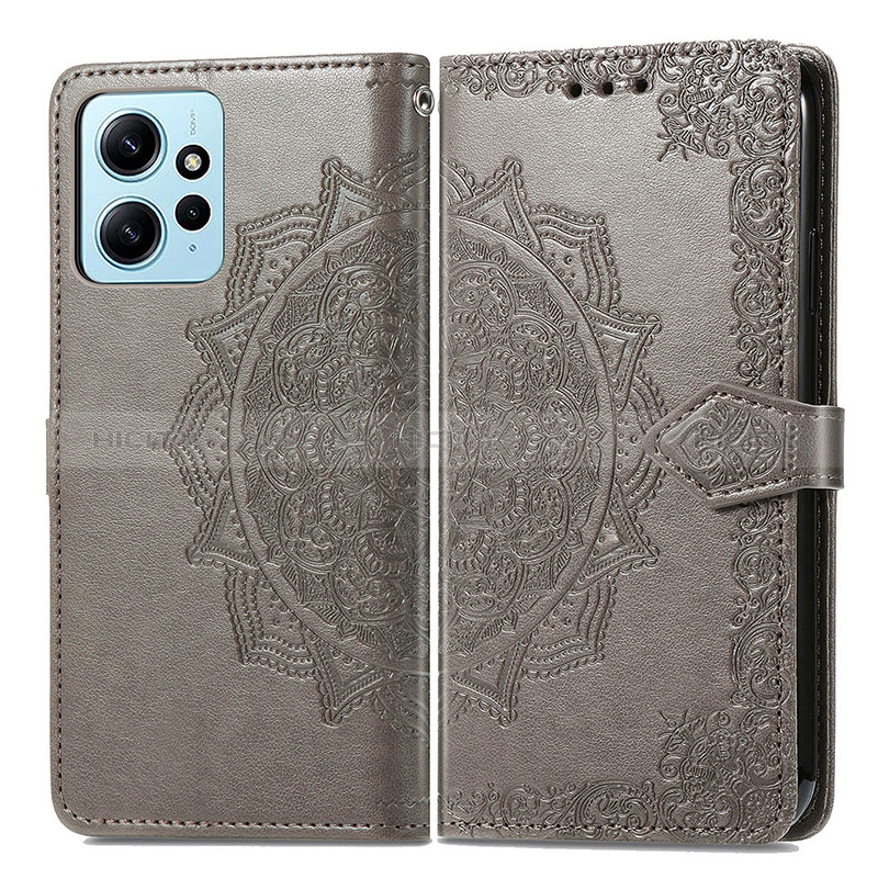 Funda de Cuero Cartera con Soporte Patron de Moda Carcasa para Xiaomi Redmi Note 12 4G Gris