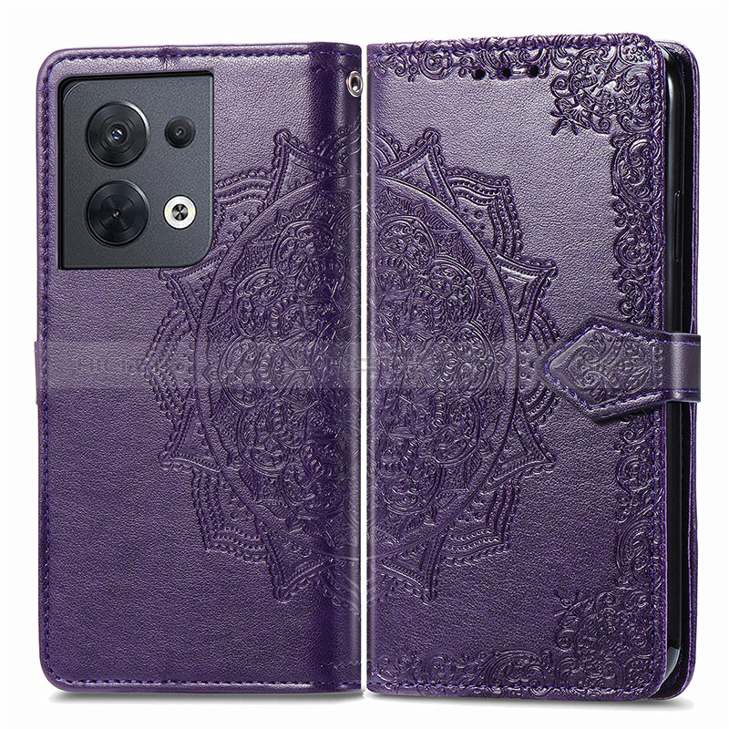 Funda de Cuero Cartera con Soporte Patron de Moda Carcasa para Xiaomi Redmi Note 13 5G Morado