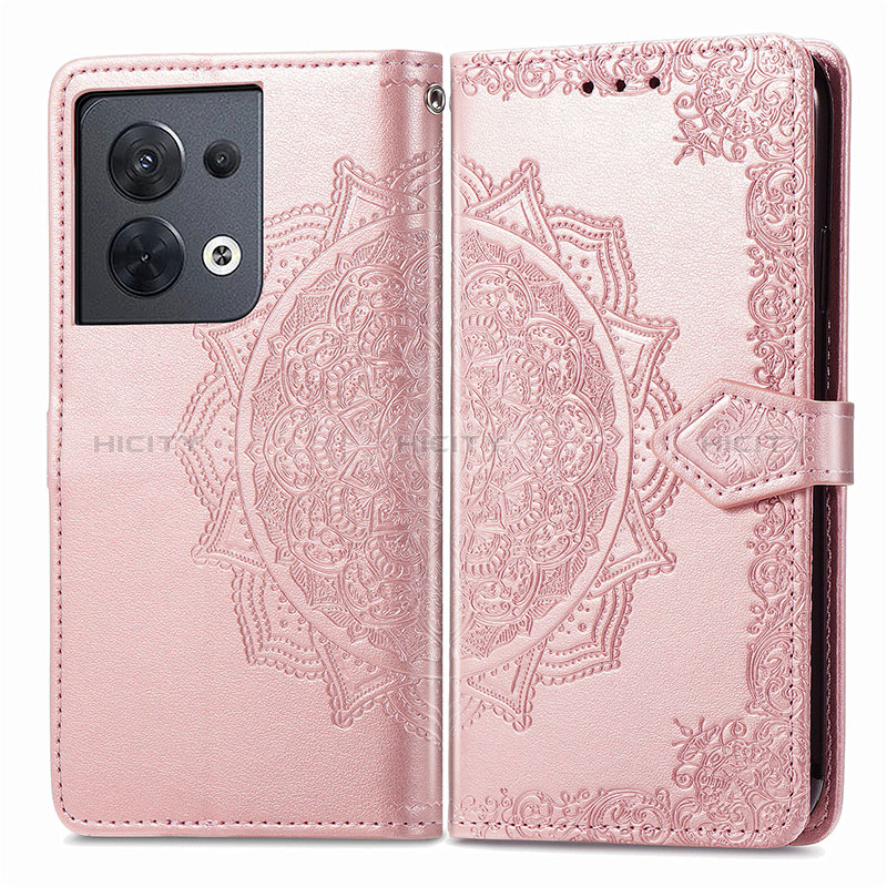 Funda de Cuero Cartera con Soporte Patron de Moda Carcasa para Xiaomi Redmi Note 13 5G Oro Rosa