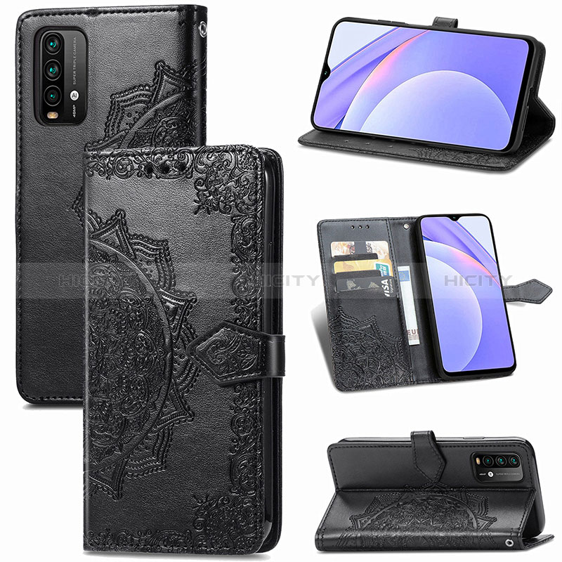 Funda de Cuero Cartera con Soporte Patron de Moda Carcasa para Xiaomi Redmi Note 9 4G