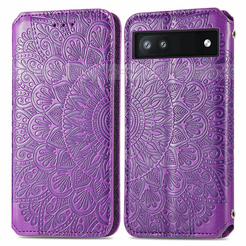 Funda de Cuero Cartera con Soporte Patron de Moda Carcasa S01D para Google Pixel 6a 5G