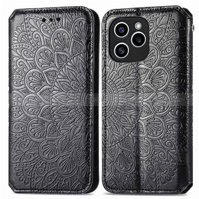 Funda de Cuero Cartera con Soporte Patron de Moda Carcasa S01D para Huawei Honor 60 SE 5G Negro