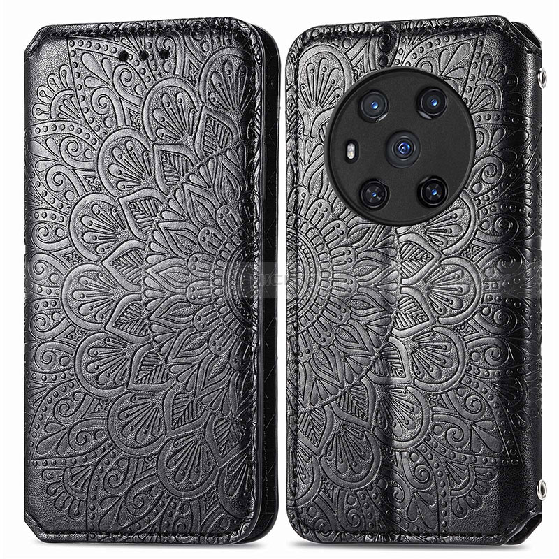 Funda de Cuero Cartera con Soporte Patron de Moda Carcasa S01D para Huawei Honor Magic3 5G Negro