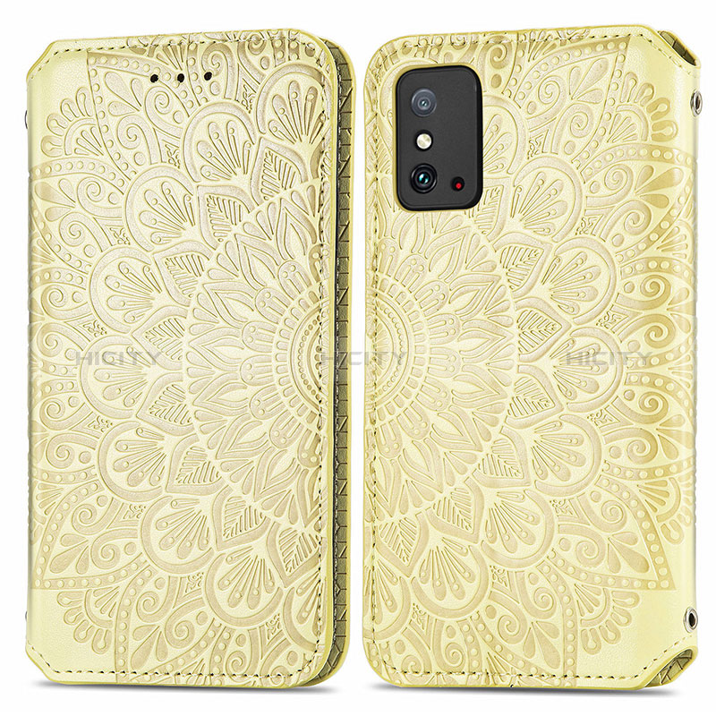 Funda de Cuero Cartera con Soporte Patron de Moda Carcasa S01D para Huawei Honor X10 Max 5G Oro