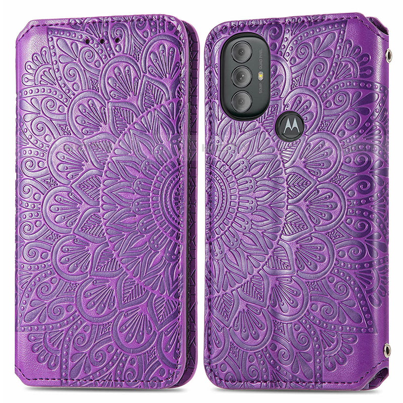 Funda de Cuero Cartera con Soporte Patron de Moda Carcasa S01D para Motorola Moto G Power (2022) Morado