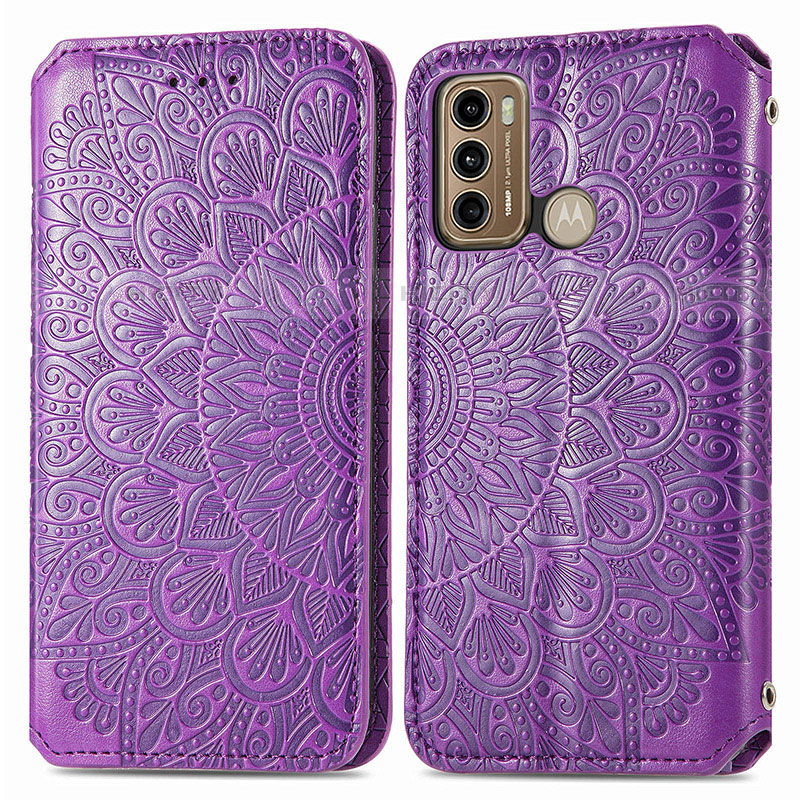 Funda de Cuero Cartera con Soporte Patron de Moda Carcasa S01D para Motorola Moto G60