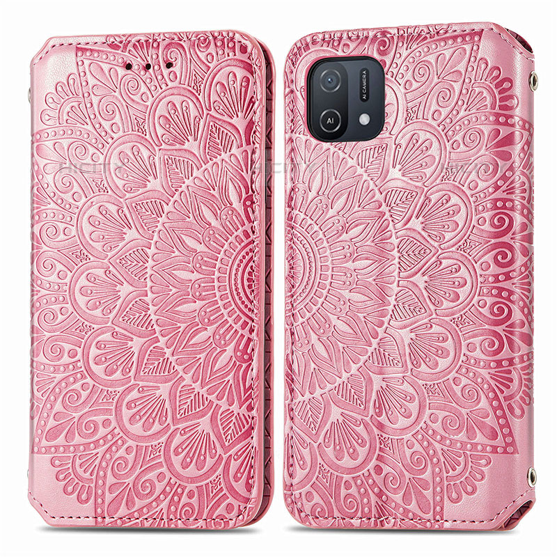 Funda de Cuero Cartera con Soporte Patron de Moda Carcasa S01D para Oppo A16e Oro Rosa