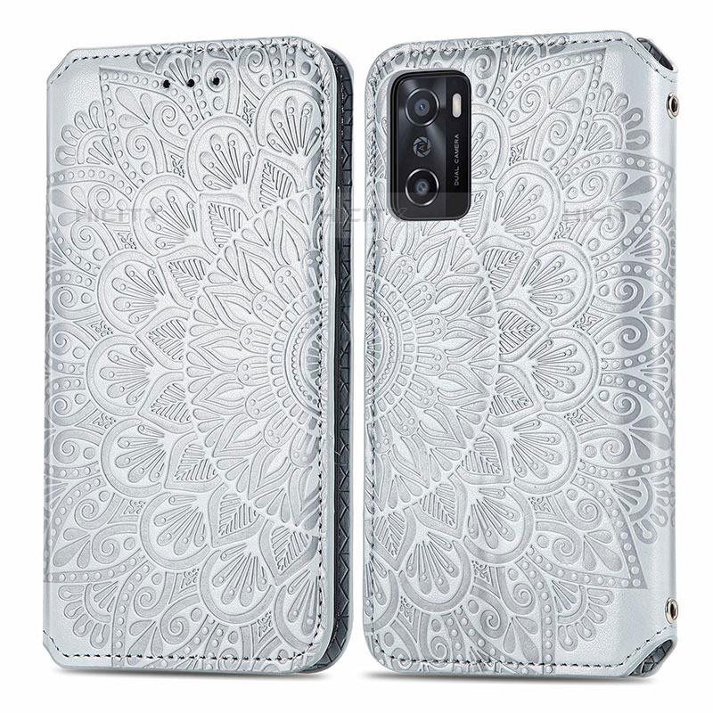 Funda de Cuero Cartera con Soporte Patron de Moda Carcasa S01D para Oppo A55S 5G