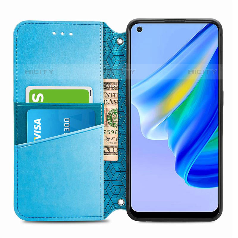 Funda de Cuero Cartera con Soporte Patron de Moda Carcasa S01D para Oppo A74 4G