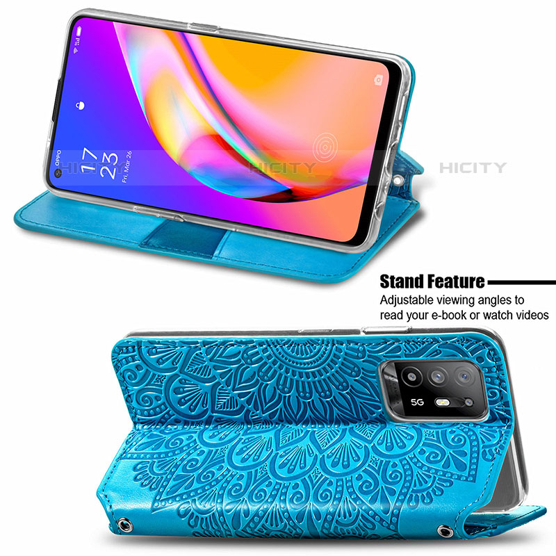 Funda de Cuero Cartera con Soporte Patron de Moda Carcasa S01D para Oppo A94 5G