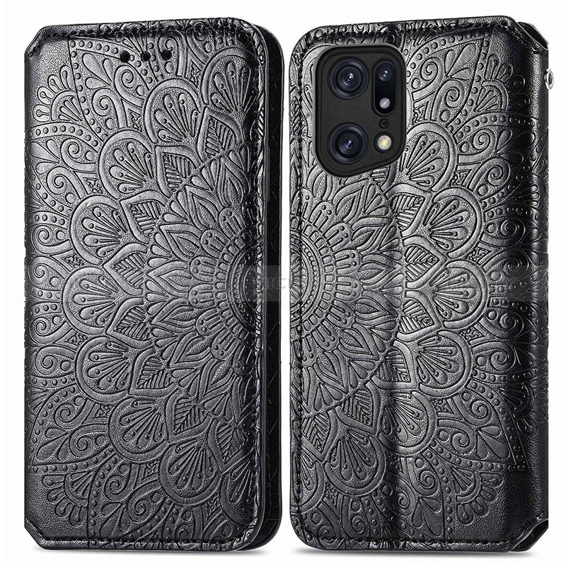 Funda de Cuero Cartera con Soporte Patron de Moda Carcasa S01D para Oppo Find X5 5G