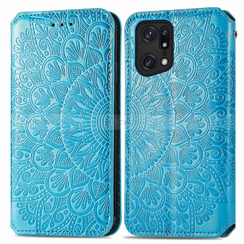 Funda de Cuero Cartera con Soporte Patron de Moda Carcasa S01D para Oppo Find X5 5G