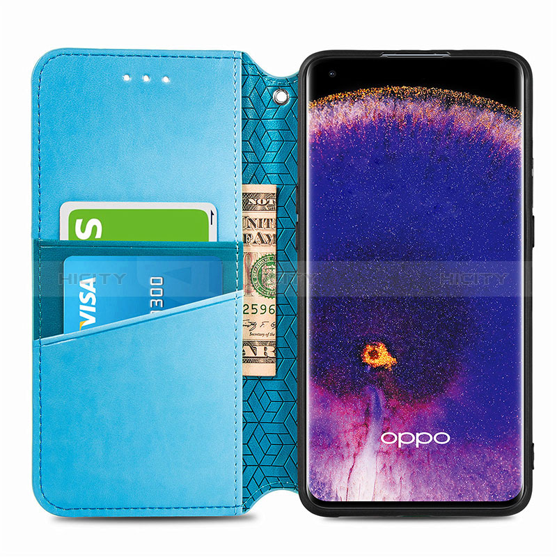 Funda de Cuero Cartera con Soporte Patron de Moda Carcasa S01D para Oppo Find X5 5G