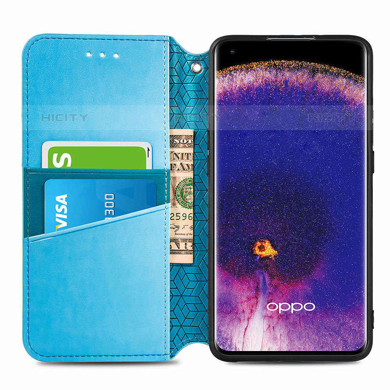 Funda de Cuero Cartera con Soporte Patron de Moda Carcasa S01D para Oppo Find X5 Pro 5G