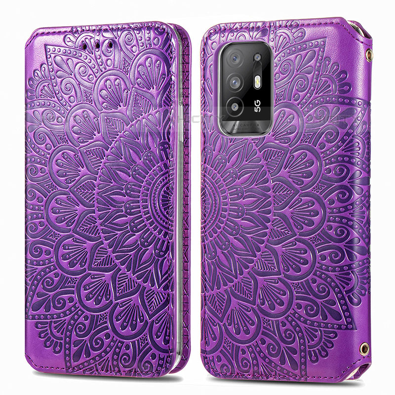 Funda de Cuero Cartera con Soporte Patron de Moda Carcasa S01D para Oppo Reno5 Z 5G