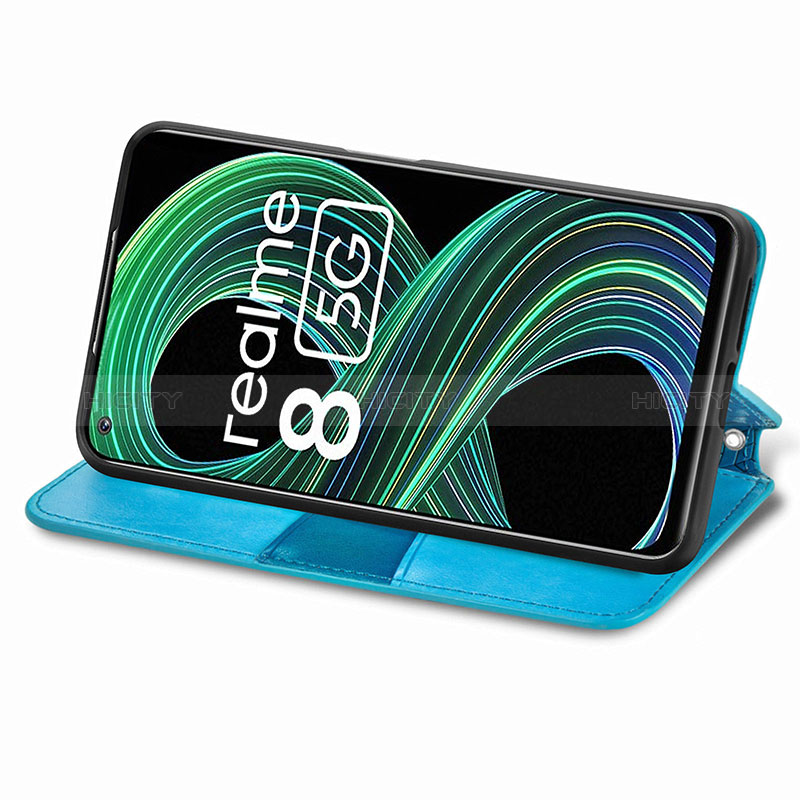 Funda de Cuero Cartera con Soporte Patron de Moda Carcasa S01D para Realme 8 5G