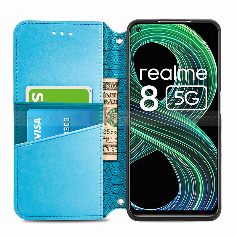 Funda de Cuero Cartera con Soporte Patron de Moda Carcasa S01D para Realme 8 5G