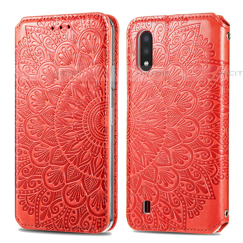 Funda de Cuero Cartera con Soporte Patron de Moda Carcasa S01D para Samsung Galaxy A01 SM-A015