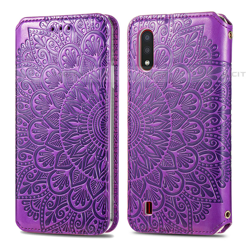 Funda de Cuero Cartera con Soporte Patron de Moda Carcasa S01D para Samsung Galaxy A01 SM-A015