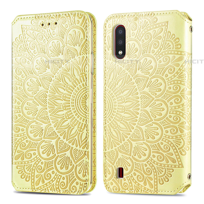 Funda de Cuero Cartera con Soporte Patron de Moda Carcasa S01D para Samsung Galaxy A01 SM-A015