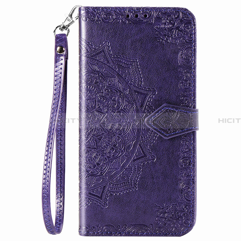 Funda de Cuero Cartera con Soporte Patron de Moda Carcasa S01D para Samsung Galaxy A02 Morado