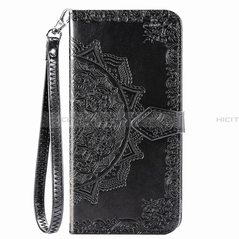 Funda de Cuero Cartera con Soporte Patron de Moda Carcasa S01D para Samsung Galaxy A02 Negro