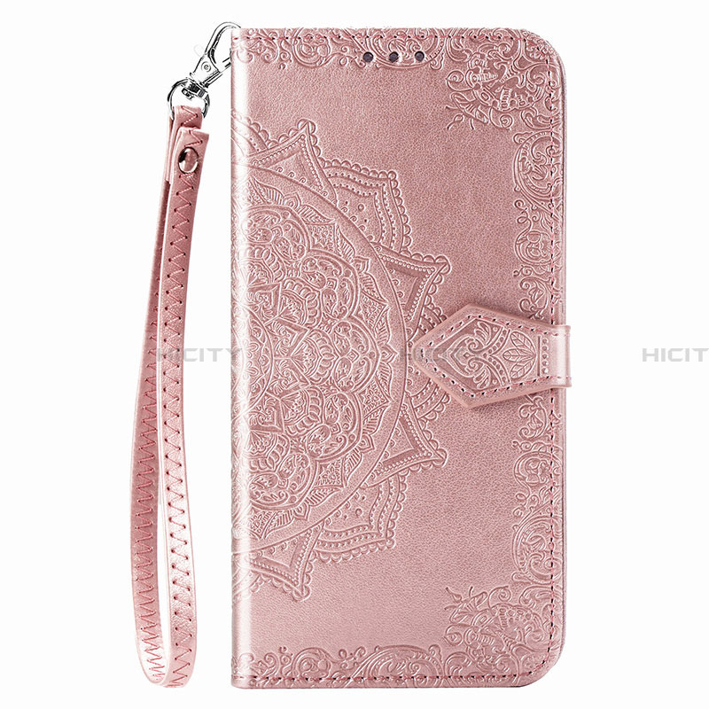 Funda de Cuero Cartera con Soporte Patron de Moda Carcasa S01D para Samsung Galaxy A02 Oro Rosa